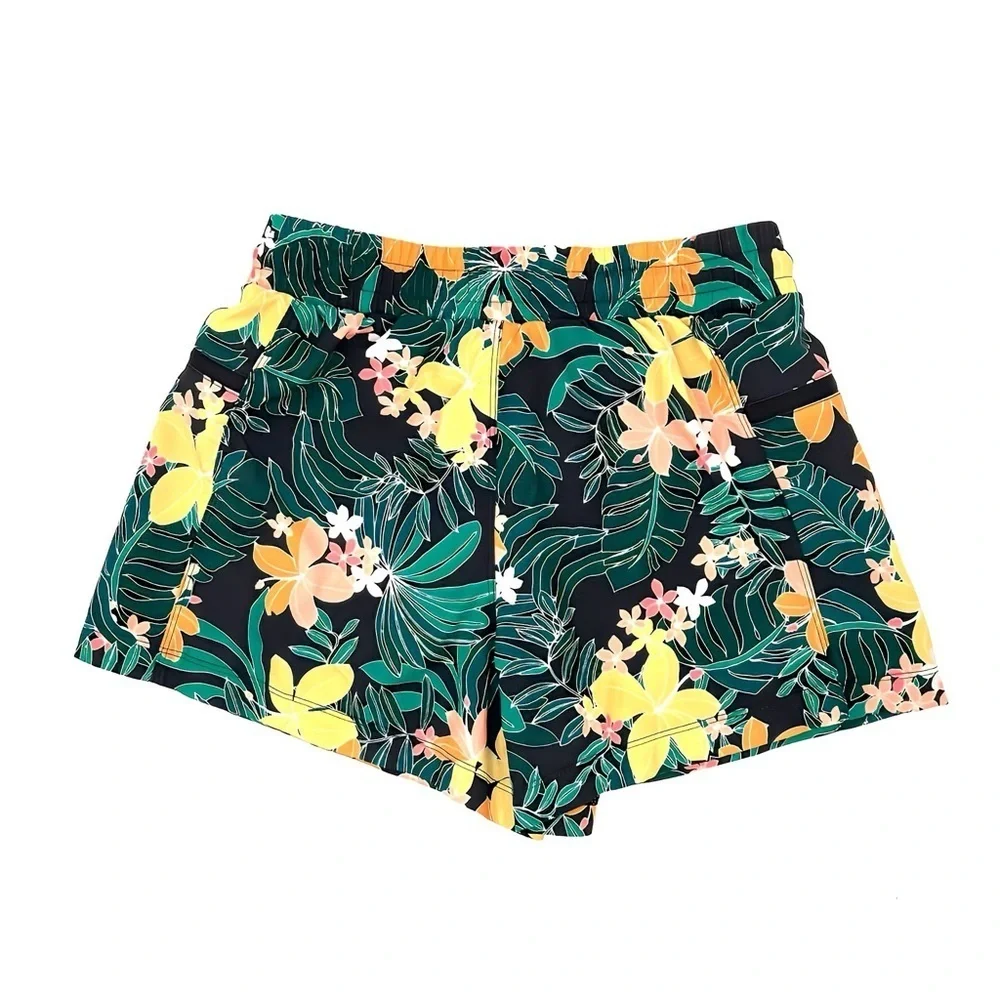 StretchTech Girls XL 14 16 Tropical Floral Swim Board Shorts Beach Pool Vacation